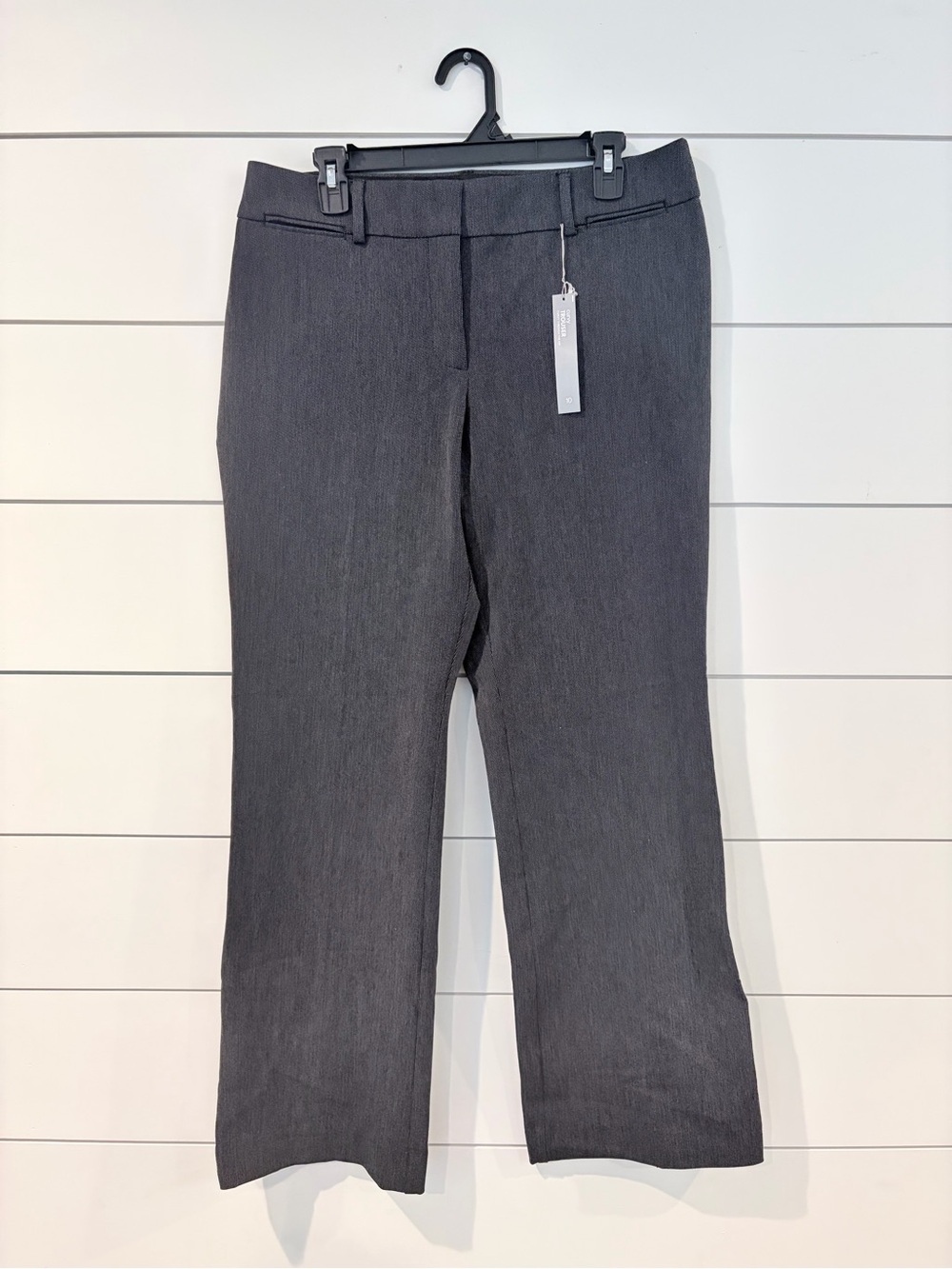LOFT Curvy Trouser Pants Size 10 Gray Wide Leg Officecore NWT